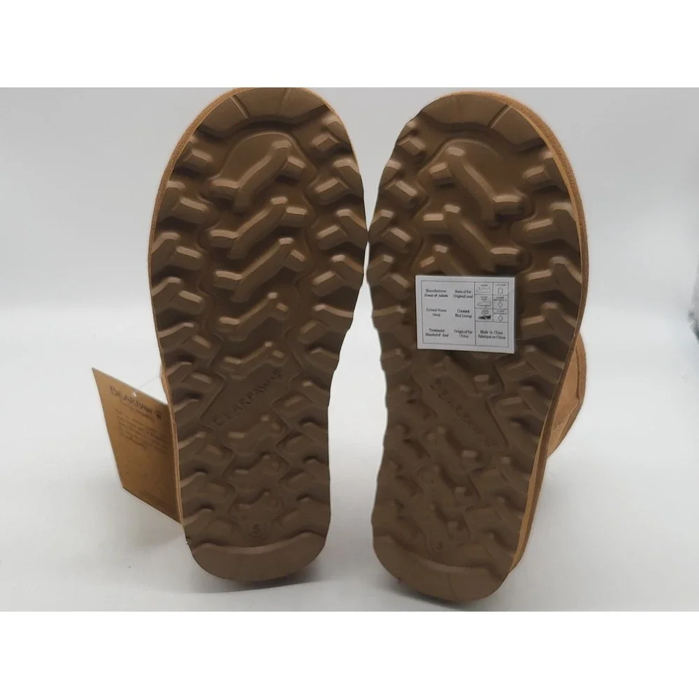 Bearpaw Alyssa Womens 5 Hickory Suede Winter‎ Boots Sheepskin Shoes
